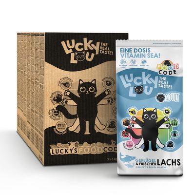 Lucky Lou Adult volaille & saumon pour chat 2 x 9 kg