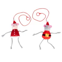 TIAKI Accroche-porte Couple de souris de Noël pour chat - lot de 2