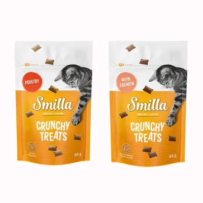 Smilla Crunchy Treats Adult - Mixpakke (Fjerkræ + Laks) Smilla Crunchy Treats Adult - Mixpakke (Fjerkræ + Laks)