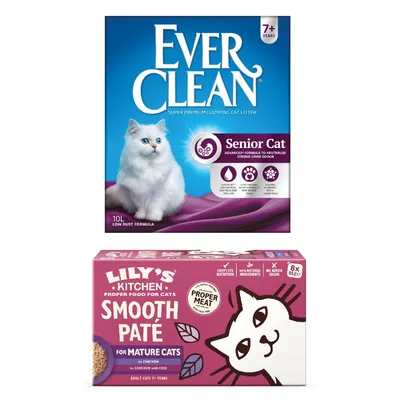 10l Ever Clean® Cat Litter + Lily’s Kitchen Wet Cat Food - 20% Off! * - Senior Clumping - Scented (10l) + Smooth Paté Multipack for Mature Cats (8 x 85g) 10l Ever Clean® Cat Litter + Lily’s Kitchen Wet Cat Food - 20% Off! * - Senior Clumping - Scented (10l) + Smooth Paté Multipack for Mature Cats (8 x 85g)