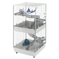 Ferplast kooi voor kleine dieren Furet Tower - grijs: L 80 x B 75 x H 161 cm