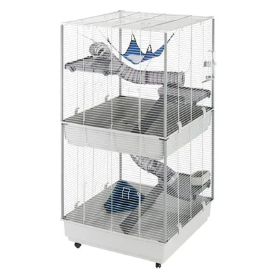 Ferplast kooi voor kleine dieren Furet Tower - grijs: L 80 x B 75 x H 161 cm