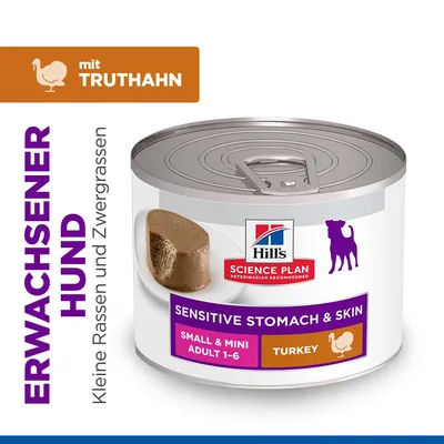 Hill's Science Plan Sensitive Stomach & Skin Small & Mini Mousse - Truthahn (12 x 200 g)