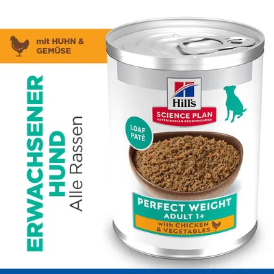 Hill's Science Plan Adult 1+ Perfect Weight mit Huhn & Gemüse - 6 x 363 g