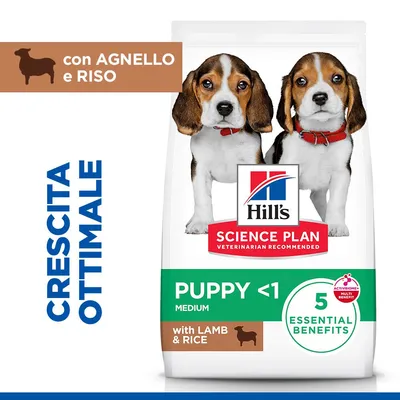 Hill's Science Plan Puppy <1 Medium con Agnello e Riso - Set %: 2 x 14 kg