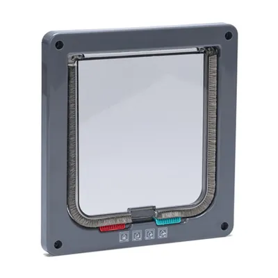 Karlie kattenluik met 4-wegsluiting, wit - Grijs: L19,2 x B 20 cm