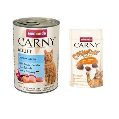 animonda Carny Adult 6 x 400 g + Crunchy Okse & Kylling 50 g gratis!