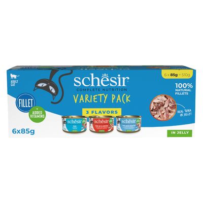 Schesir Complete Nutrition Filet in Gelee 6 x 85 g Mixpaket (3 Sorten)