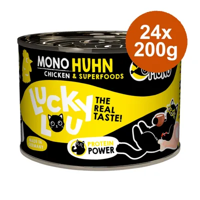 Lucky Lou Mono Huhn Chicken & Superfoods, Made in Germany, Protein Power, The Real Taste!, 24x200g.