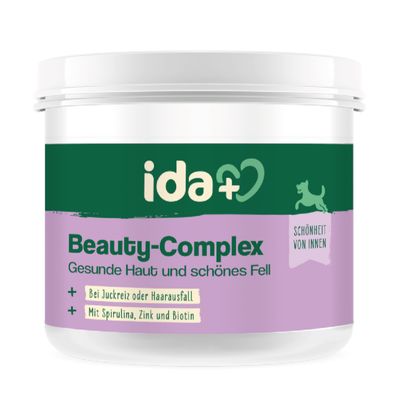 ida+ Beauty-Complex für gesunde Haut und schönes Fell. Bei Juckreiz oder Haarausfall. Mit Spirulina, Zink und Biotin. Schönheit von innen.