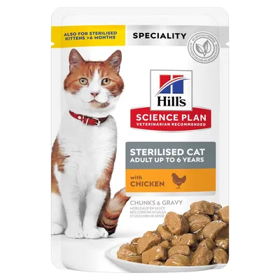Hill's Science Plan Adult Sterilised - Kurczak, 12 x 85 g