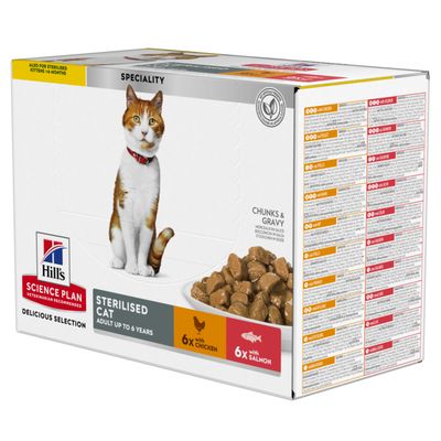 Hill's Science Plan Adult Sterilised Young Adult Sterilised Chicken & Salmon (48 x 85g)