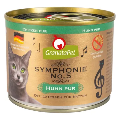 GranataPet Symphonie No. 5 κοτόπουλο σκέτο, λιχουδιά για γάτες, παρασκευάζεται στη Γερμανία, χωρίς δημητριακά.