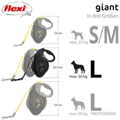 flexi Black Edition harnasgordel, 8 m