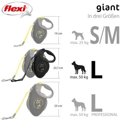 flexi Black Edition harnasgordel, 8 m - Maat L: tot 50 kg