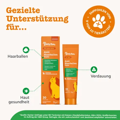 Zesty Paws Cat Anti-Hairball Paste - Sparpaket: 2 x 75 g
