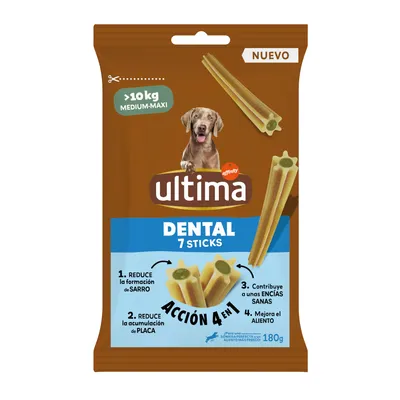 Ultima 3 à 18 kg + friandises Dental Sticks Medium / Maxi 180 g offertes ! - Medium / Maxi Junior poulet (3 kg)