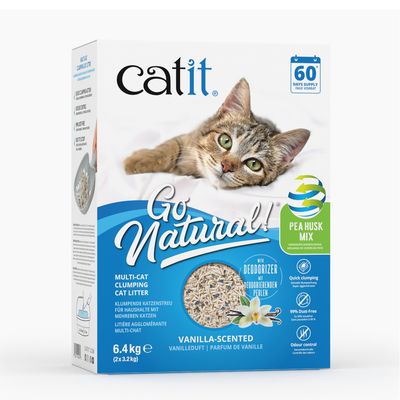 Catit Go Natural! Erbse + Bentonit Vanille Sparpaket: 2 x 6,4 kg