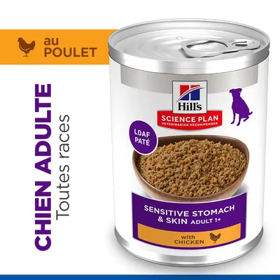 Hill's Science Plan Adult Sensitive Stomach & Skin - maxi lot % : poulet (48 x 370 g)