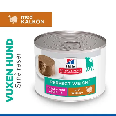 Hill's Science Plan Perfect Weight Adult Small & Mini Mousse - Kalkon 12 x 200 g