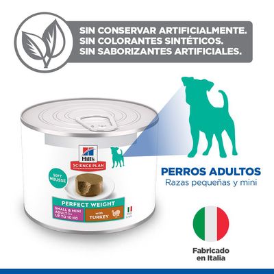 Hill's Science Plan Perfect Weight Adult Small & Mini Mousse - Pavo (24 x 200 g)