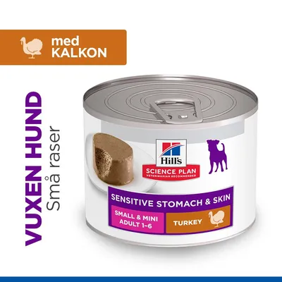 Hill's Science Plan Sensitive Stomach & Skin Small & Mini Mousse - Kalkon (12 x 200 g)