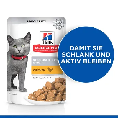 Hill's Science Plan Sterilised Kitten - Pui (48 x 85 g)