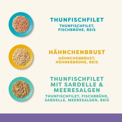 Probierpaket Applaws Pouch mit Brühe 12 x 70 g - Mix Thunfisch & Hühnchen (3 Sorten gemischt)