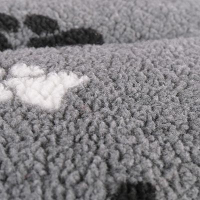 Vetbed® fleece kussen voor transportboxen, grijs met pootjes