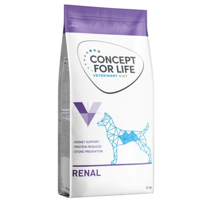 Concept for Life Veterinary Diet Renal, 12 kg. Apoyo renal, reducido en proteínas, prevención de cálculos.