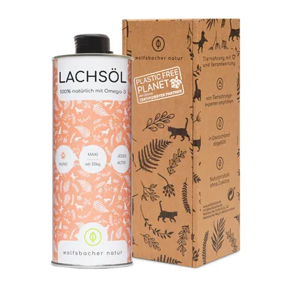 Wolfsbacher Natur lazacolaj kutyáknak - 1 liter Wolfsbacher Natur lazacolaj kutyáknak - 1 liter