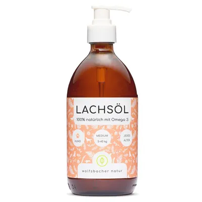 Wolfsbacher naturlig lakseolie til hunde - 500 ml