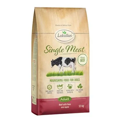Lukullus Single Meat nötkött - Ekonomipack: 2 x 12 kg nytt recept