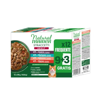 Sparpaket Natural Trainer Streifen in Sosse 24 x 85 g - Mixpaket (Huhn, Lachs, Thunfisch, Truthahn)