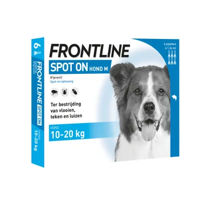 Frontline Spot-On Hond, 10 tot 20 kg - 6 Pipetten Frontline Spot-On Hond, 10 tot 20 kg - 6 Pipetten