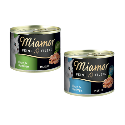 Miamor Feine Filets Thun & Reis in Jelly, 12x 185g Dosen, 100% Filet.