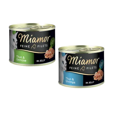Lot Miamor Filets Fins 12 x 185 g pour chat - lot mixte thon