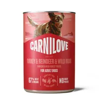 Carnilove Dog în Paté 6 x 400 g - Curcan & Ren & Mistreț