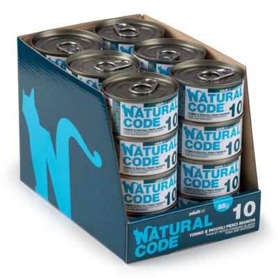 Natural Code Cooking Water lattine 24 x 85 g - Tonno e Piccoli pesci bianchi