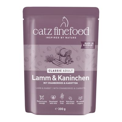 Catz Finefood Classic Nr. 3, Geflügel, 300g Bigpack, Made in Germany, ohne Getreide, ohne Zuckerzusatz, keine Tierversuche, 95% Fleischanteil, natürlich gut.