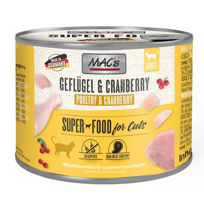 Lot MAC's Cat 12 x 200 g - kitten (veau, cœurs de poulet)