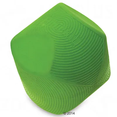 Green toy by Chuckit! with textured design and rounded edges, suitable for interactive play.