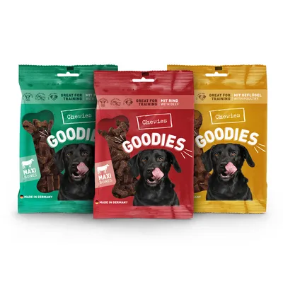 Lot d'osselets à mâcher Chewies 3 x 200 g pour chien - bœuf, panses, volaille