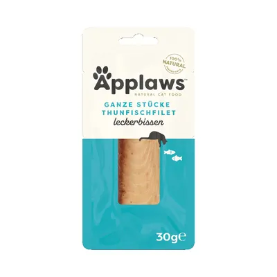 Applaws Natural Cat Food, ganze Stücke Thunfischfilet, leckerbissen, 100% natürlich, 30g.