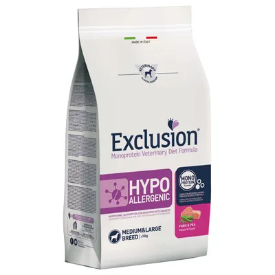 Exclusion Hypoallergenic Maiale & Piselli Crocchette Cani - 12 kg