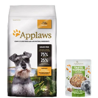 Applaws Trockenfutter 7,5 kg / 15 kg + Taste Topper Lamm 85 g gratis! - 7,5 kg Senior Huhn