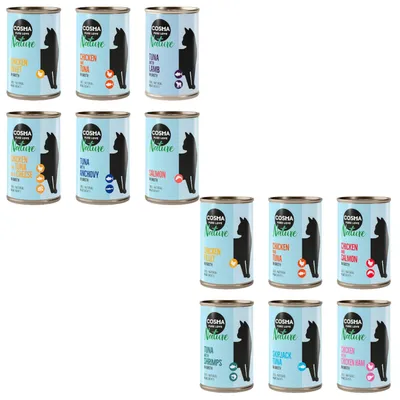 Kombi-Paket: Cosma Nature 12 x 140 g - Mixpaket 1 (6 Sorten) + Mixpaket 2 (6 Sorten)
