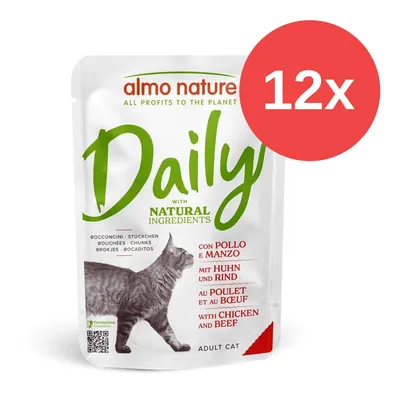 almo nature Daily mit natürlichen Zutaten, Huhn und Rind, für erwachsene Katzen. Packung enthält 12 Stück. almo nature Daily mit natürlichen Zutaten, Huhn und Rind, für erwachsene Katzen. Packung enthält 12 Stück.