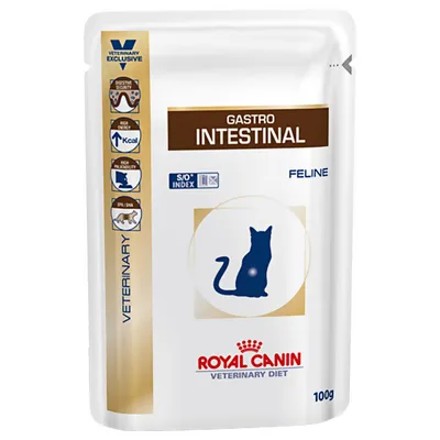 Royal Canin Veterinary Diet Gastro Intestinal Feline, 100g. S/O Index, fordøjelsessikkerhed, højt energiindhold, høj fordøjelighed, EPA/DHA. Eksklusivt til dyrlæger.
