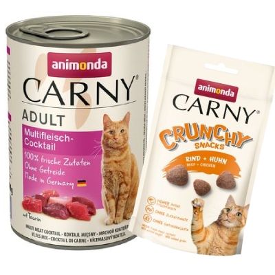 animonda Carny Adult 6 x 400 g + 50 g Adult Crunchy på köpet!